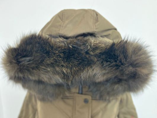 Khaki Fur Hood Parka Jacket