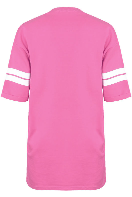 Fuchsia Y Slogan Round Neck Tees
