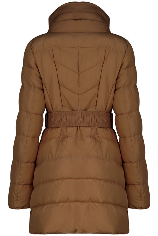 Beige Padded High Neck Puffer Jacket