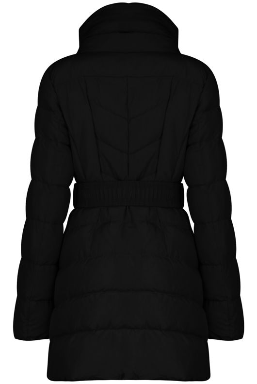Black Padded High Neck Puffer Jacket 