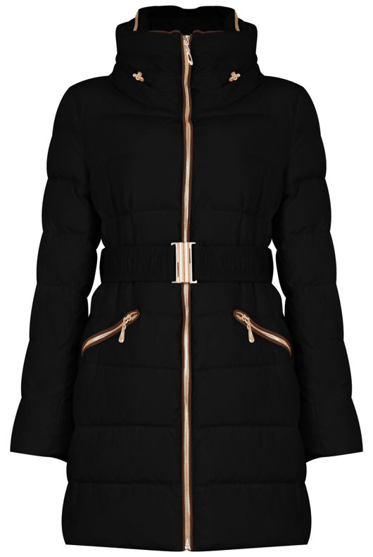 Black Padded High Neck Puffer Jacket