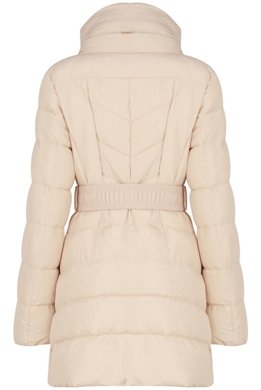  Cream Padded High Neck Puffer Jacket