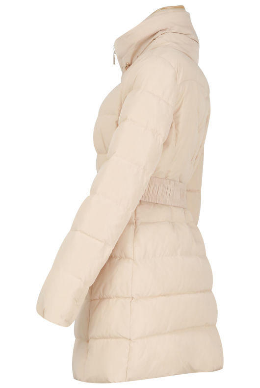  Cream Padded High Neck Puffer Jacket