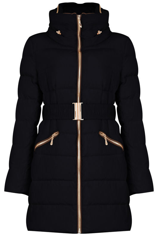 Navy Padded High Neck Puffer Jacket