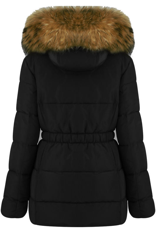 Black Layered Quilted Parka Jacket