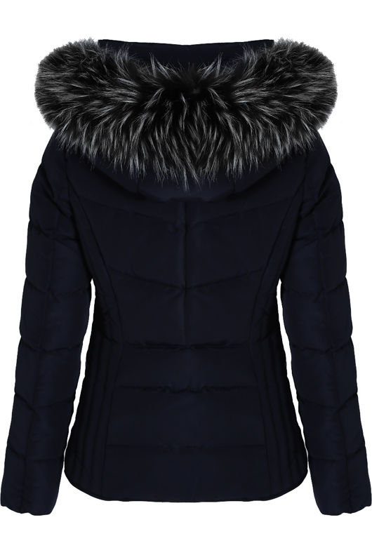 Navy Faux Fur Hood Khaki Puffer Jackets