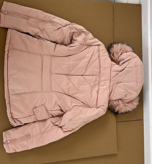 Pink Fur Hood Parka Jacket
