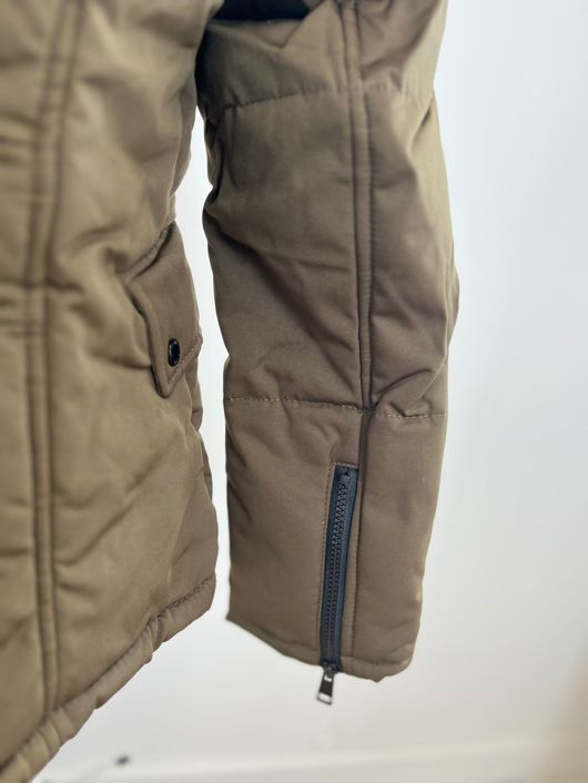 Khaki Fur Hood Parka Jacket