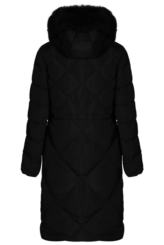 Long Puffer Fur Trim Jacket 