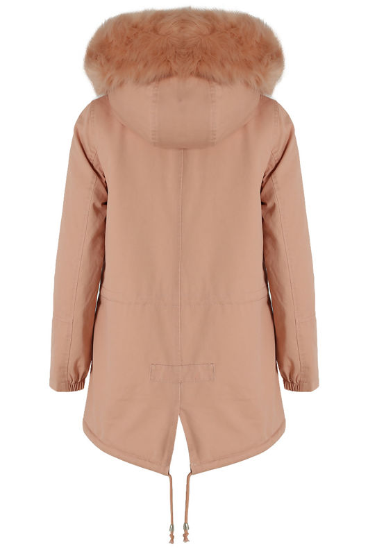 Rose Fur Lined Parka Coat