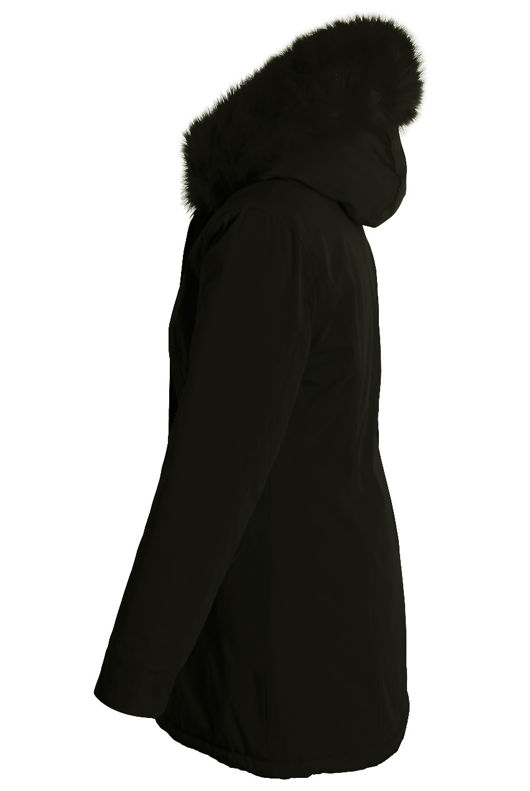 Khaki Fur Hood Canvas Parka Coats