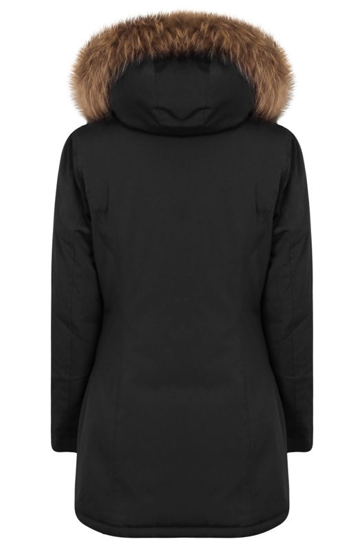 Black Fur Collar Parka Coat