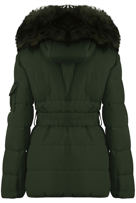 Khaki Quilted Puffer Jackets