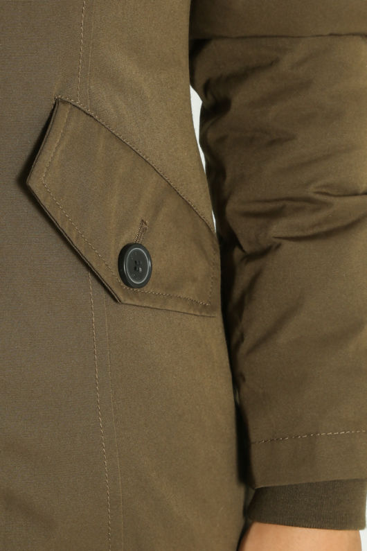 Khaki Faux Fur Trim Parka