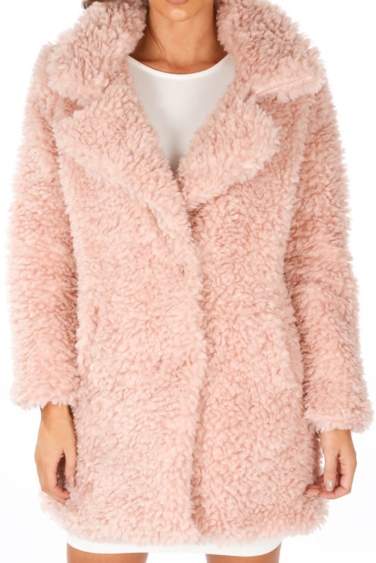 Pink Super Soft Borg Coat