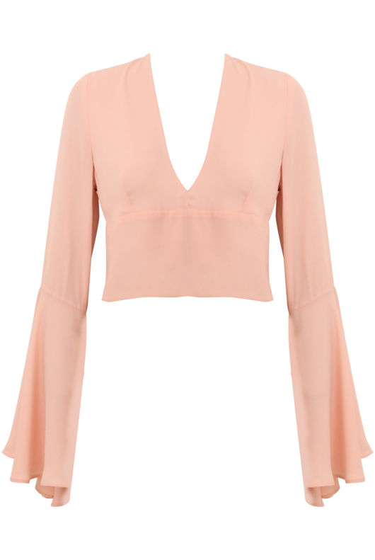 Pink Long Bell Sleeved Top