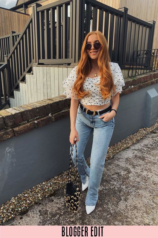 Polka Dot Tulle Crop Top