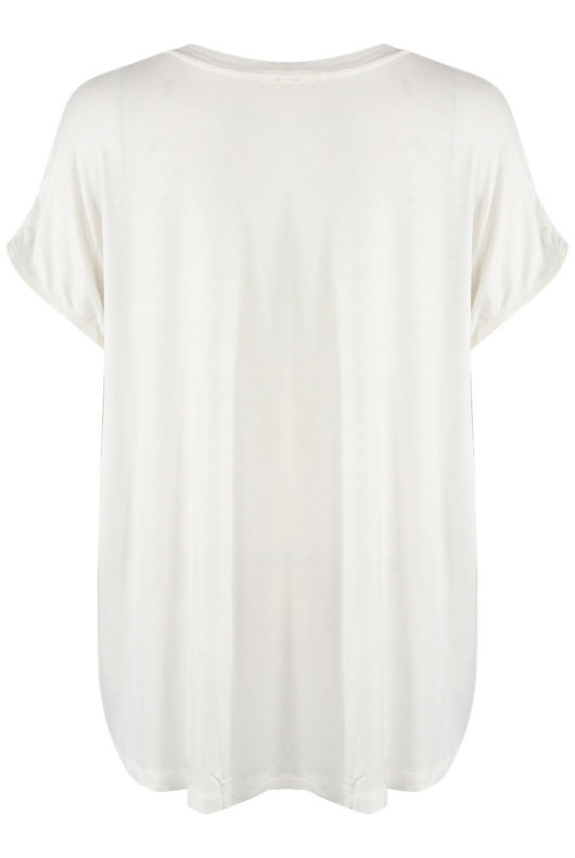 Overall Scarf Print Oversize Top in White