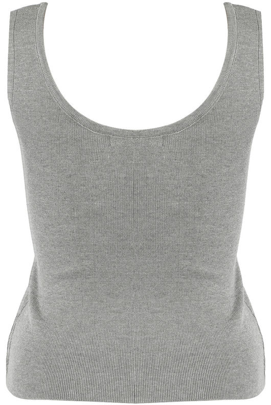 Grey Ribbed WATCH Slogan Tank Top
