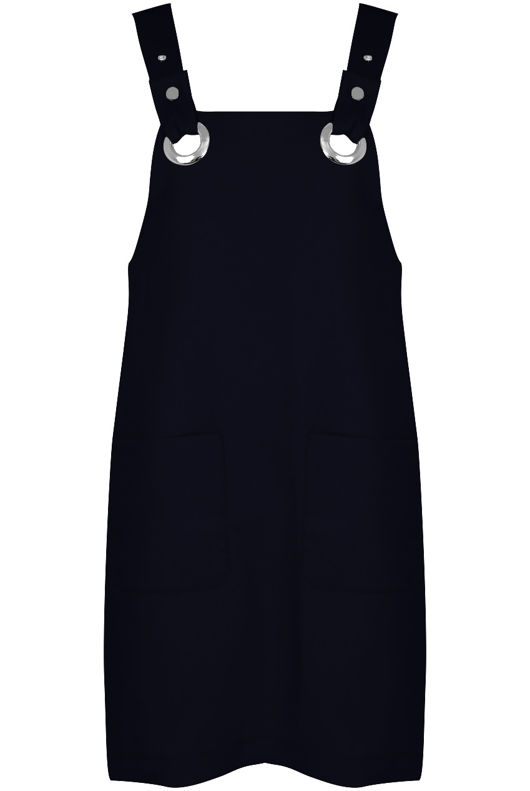Black O Ring Dungaree Dress
