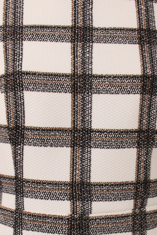 Cream Check Print Day Dress 