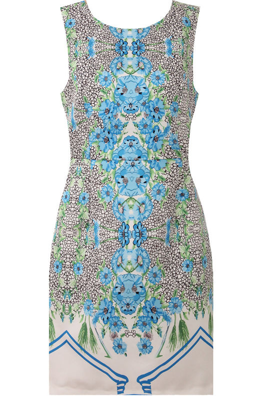Blue Floral Print Satine Tulip Dress