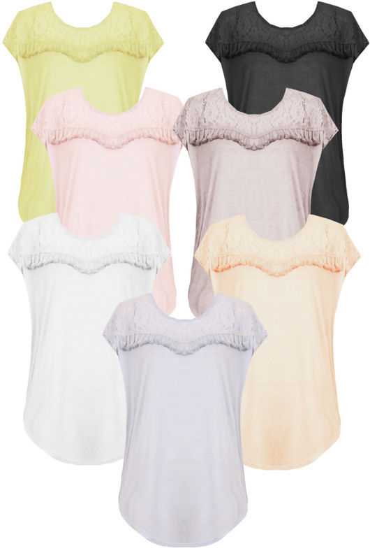 Light Blue Floral Lace Fringed Short Sleeve Tops