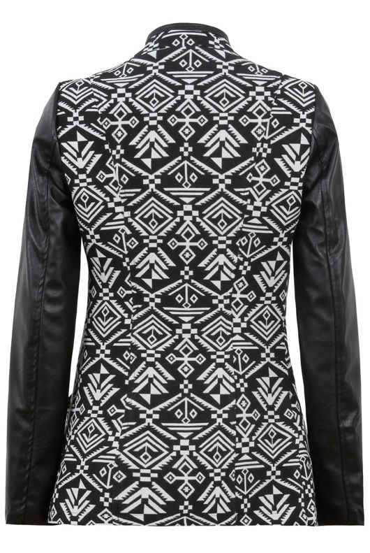 Mono Aztec PU Sleeve Jacket 