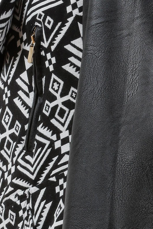 Mono Aztec PU Sleeve Jacket 