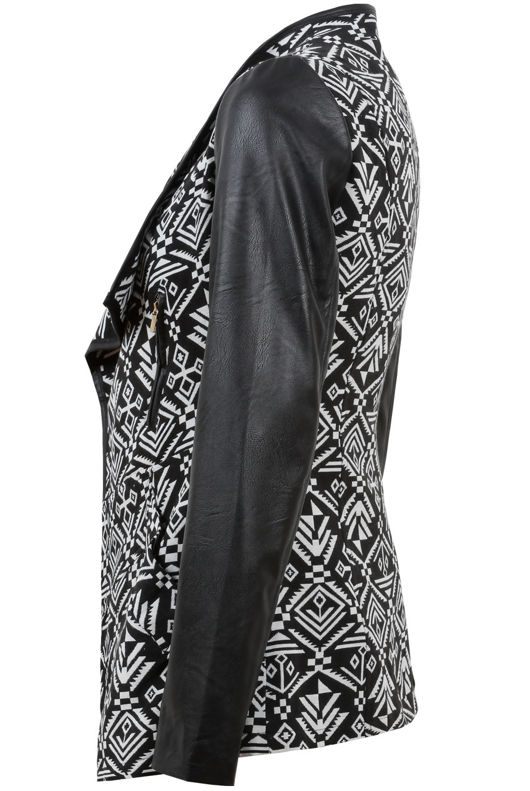 Mono Aztec PU Sleeve Jacket 