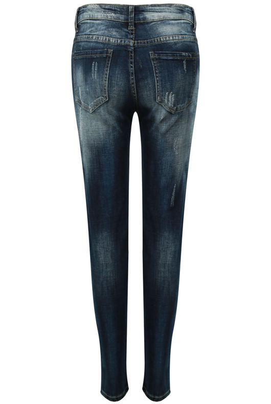 Denim Faded Ripped Embellished Jeans