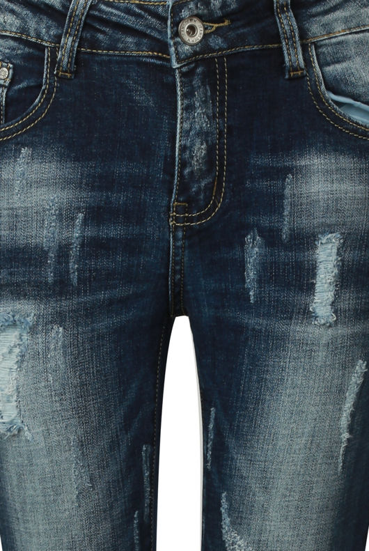 Denim Faded Ripped Embellished Jeans