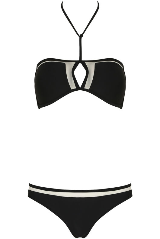 Black Mesh Cut Out Bikin Set