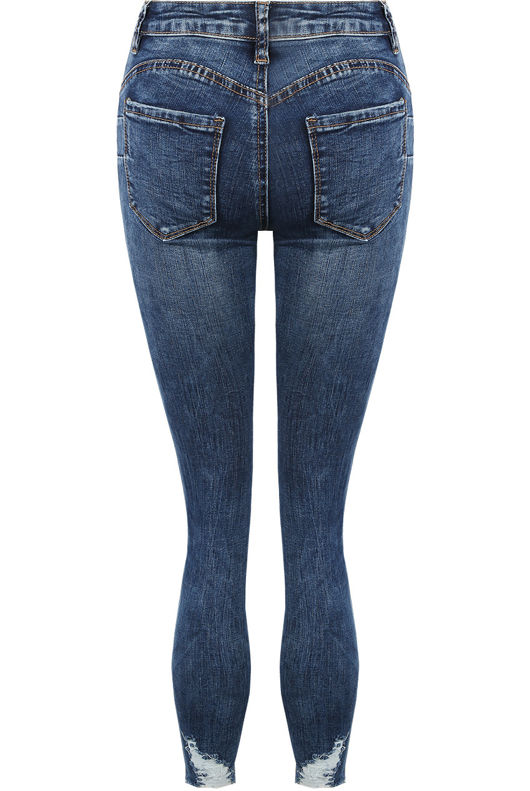 Acid Wash Frayed Ankle Grazers Jeans