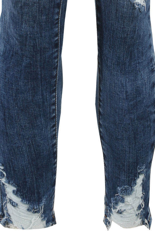 Acid Wash Frayed Ankle Grazers Jeans