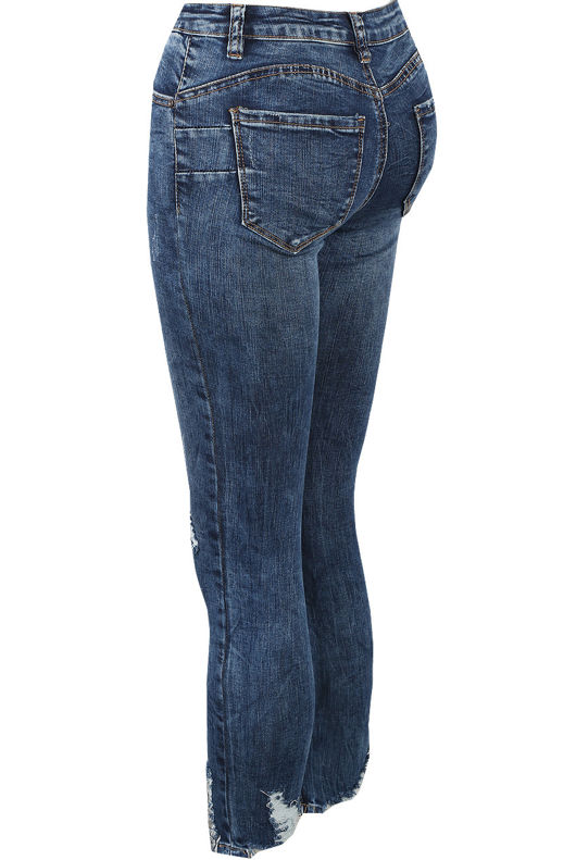 Acid Wash Frayed Ankle Grazers Jeans