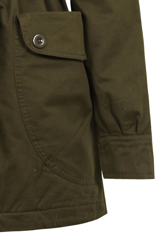 Khaki Fur Hooded Parka With Faux Sheep Skin Lining