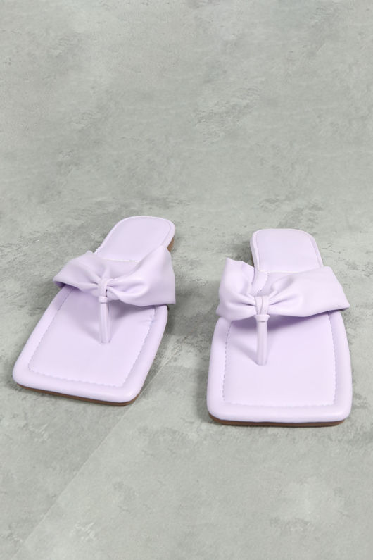 Lilac Quilted Toe Post Flip Flop