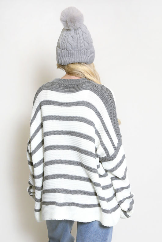 Grey Striped Jumper