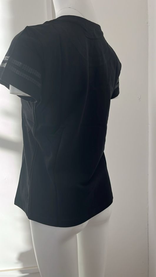 Black T Shirt With PU Patch