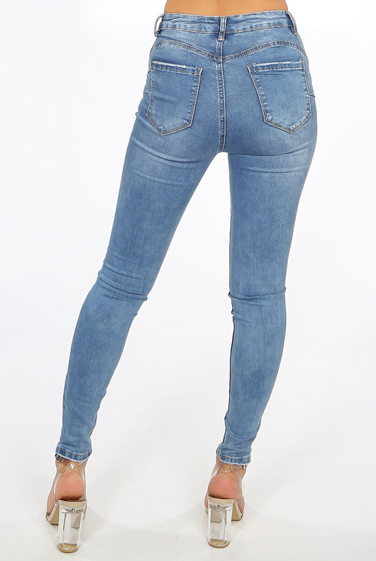 High Waist Push Up Denim Blue Jeans