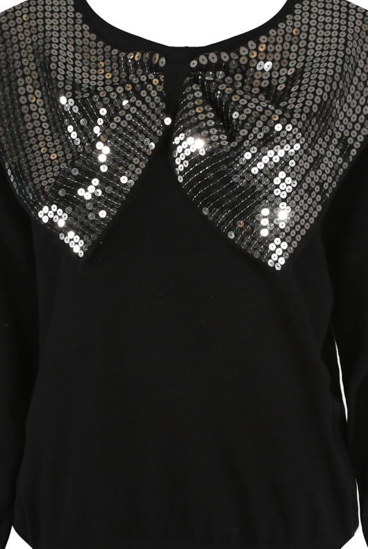 Mix pack Sequin Bow Trim Round Neck Jumper