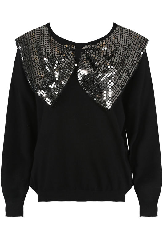 Mix pack Sequin Bow Trim Round Neck Jumper