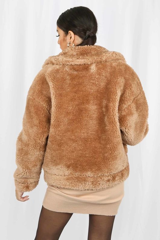 Beige Borg Teddy Jacket