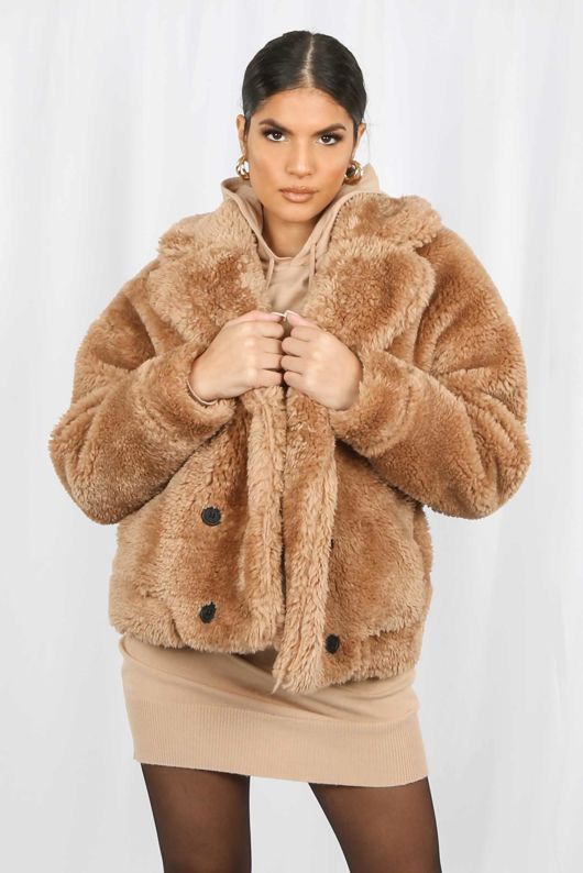 Beige Borg Teddy Jacket