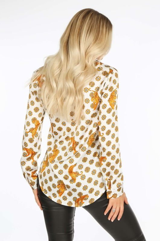 Tiger Print Blouse In White