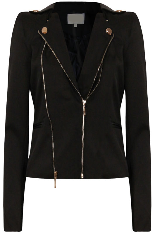 Black Multiway Zipped Jacket 