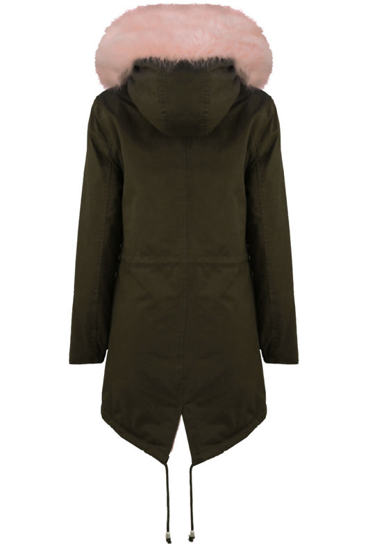 Rose Fur Line Khaki Parka