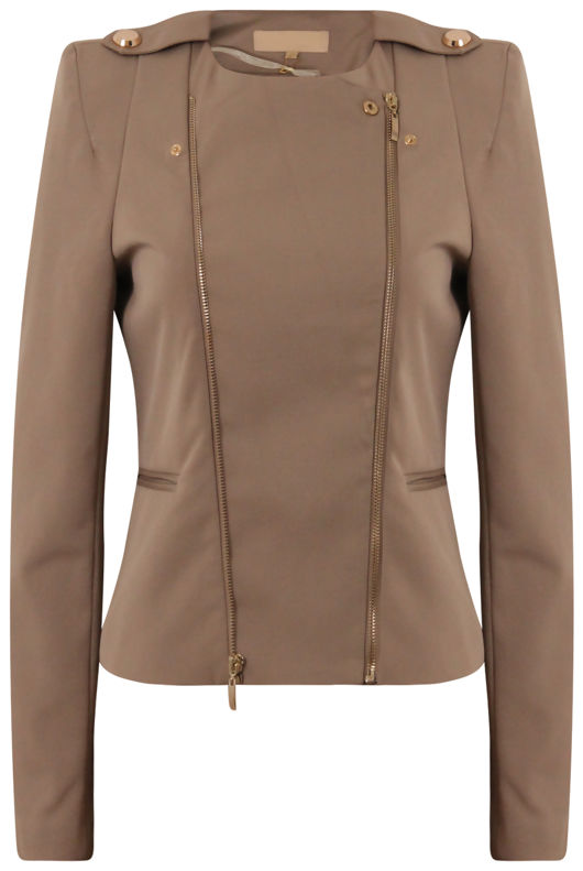 Beige Multiway Zipped Jacket 