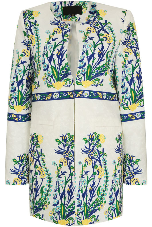 White Printed Blazer